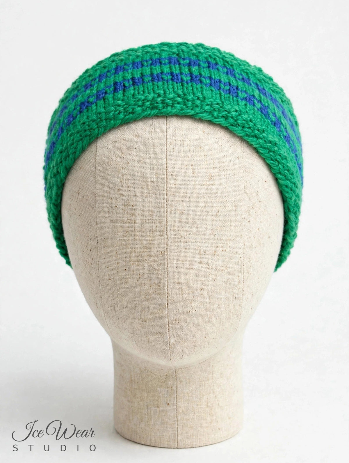 Kids Green Blue Striped Headband