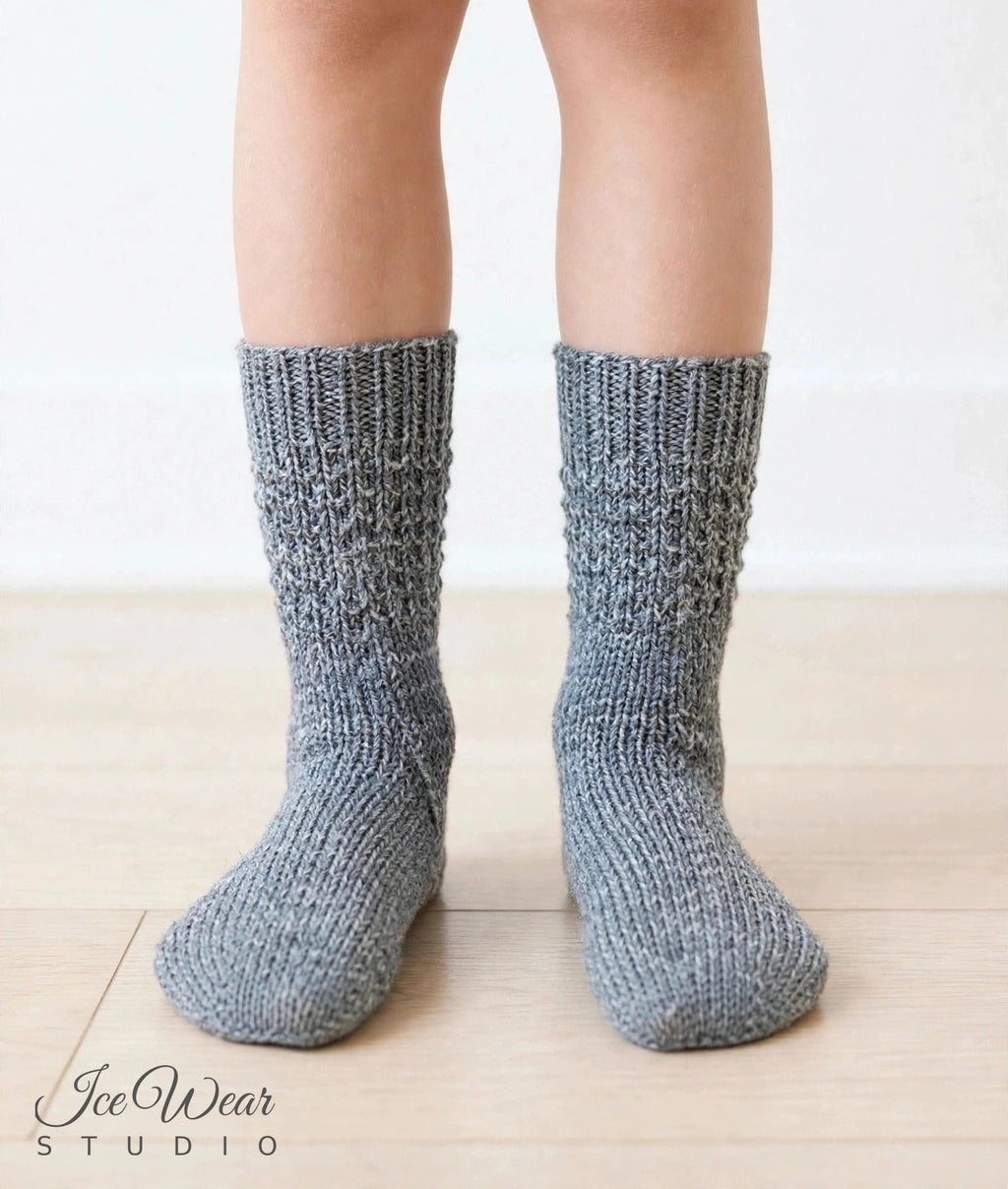 Kids' Heather Gray Knit Socks