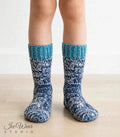 Kids' Navy and White Marled Knit Socks