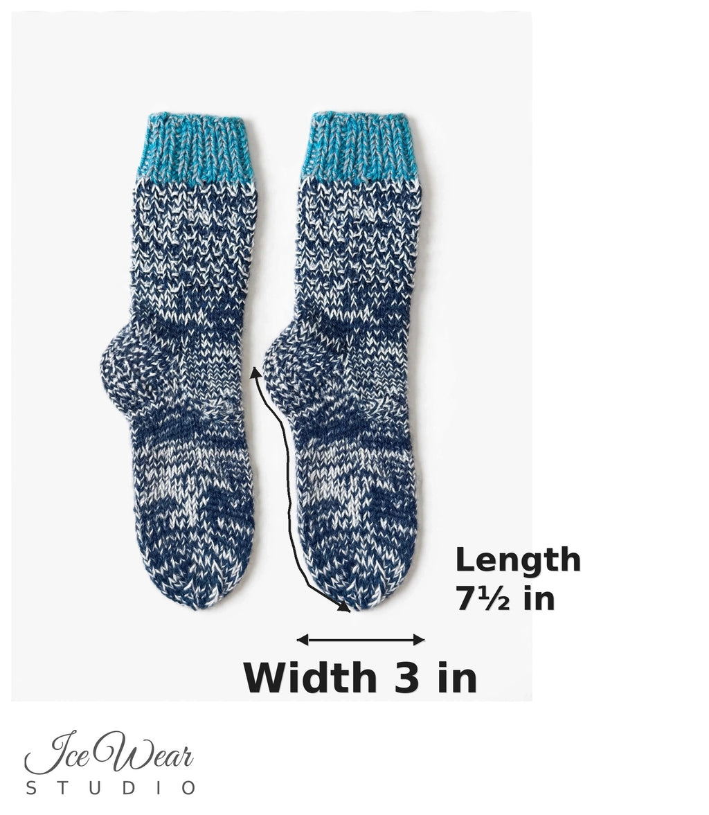 Kids' Navy and White Marled Knit Socks