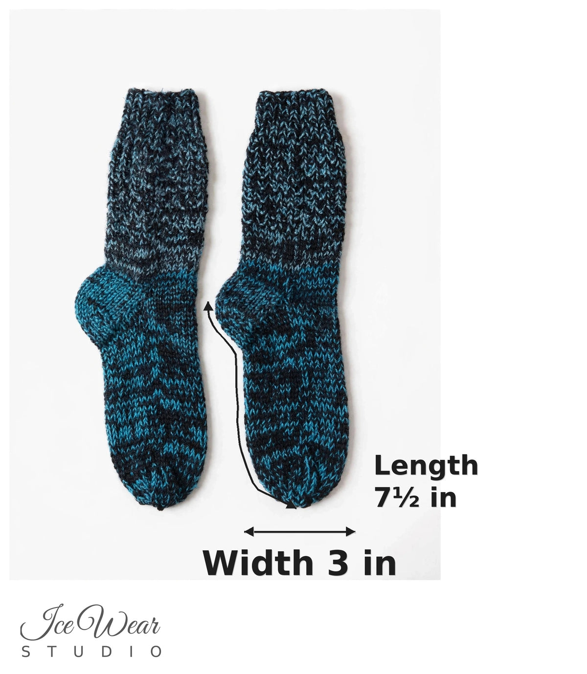 Kids' Black and Turquoise Marled Knit Socks