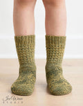 Kids' Two-Tone Olive Marled Knit Socks