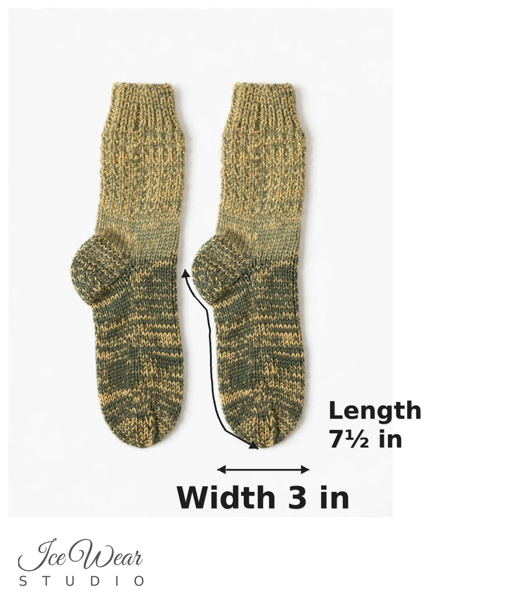 Kids' Two-Tone Olive Marled Knit Socks