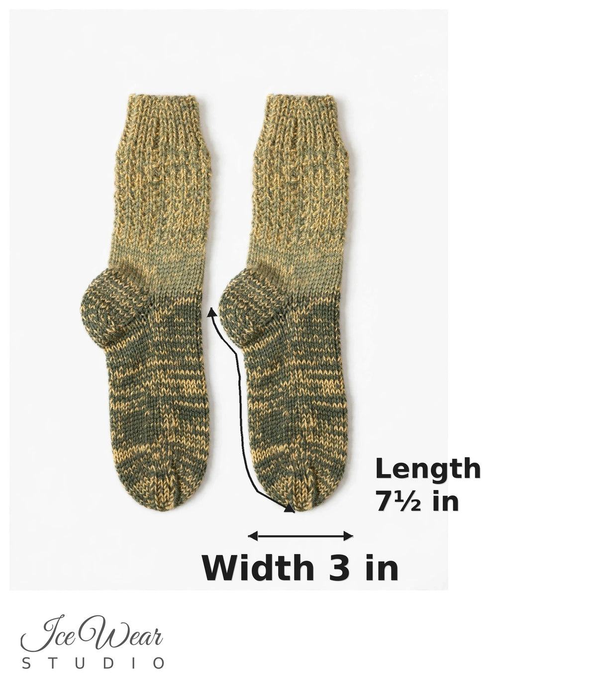 Kids' Two-Tone Olive Marled Knit Socks