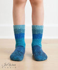 Kids' Navy and Turquoise Marled Knit Socks