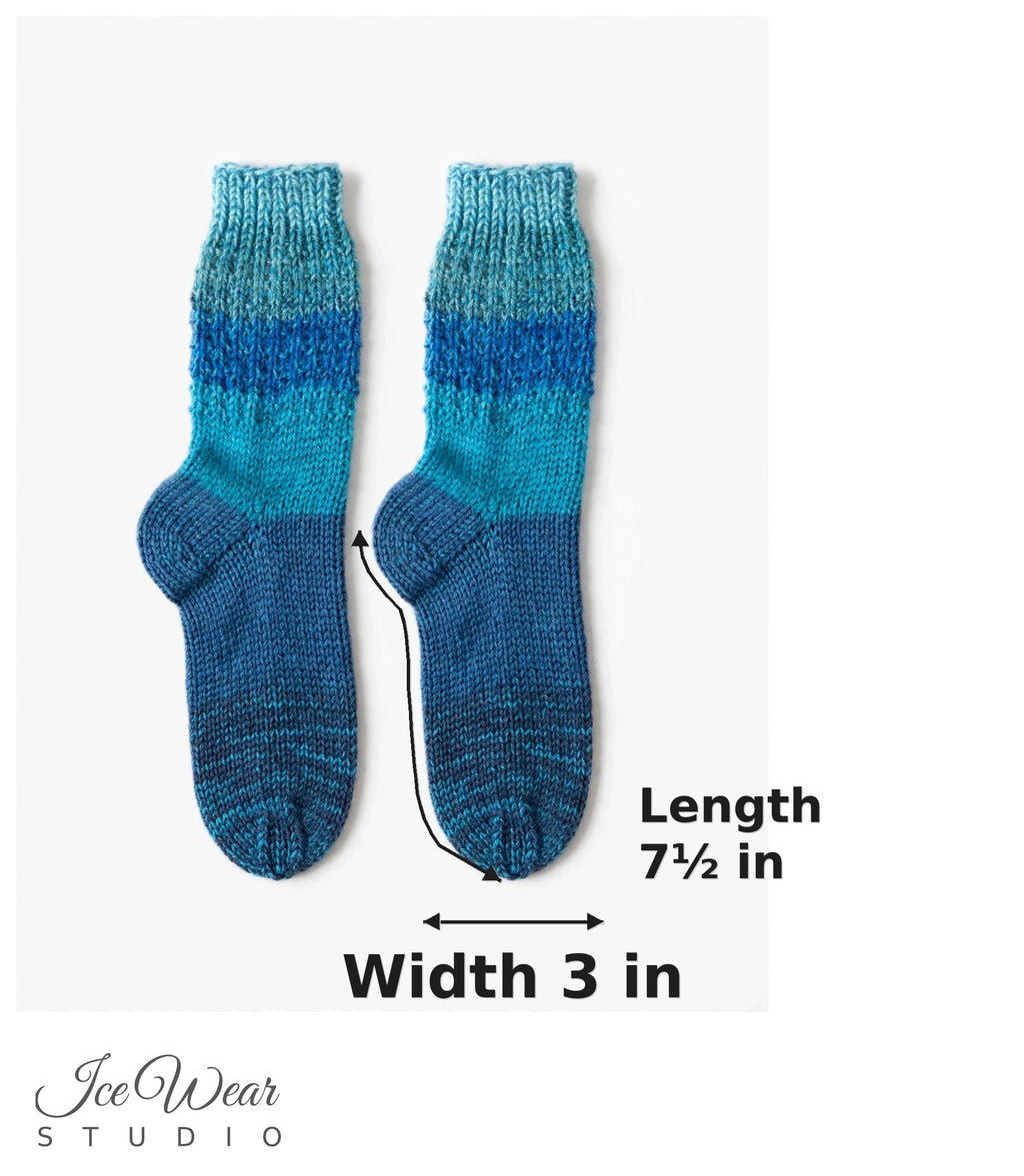 Kids' Navy and Turquoise Marled Knit Socks