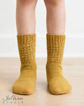 Kids' Mustard Gold Knit Socks