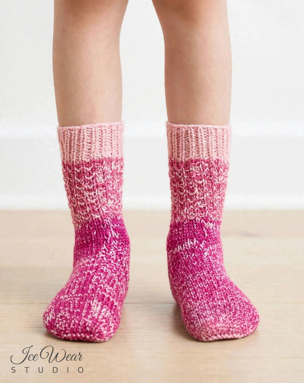 Kids' Pink and Magenta Marled Knit Socks
