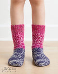 Kids' Magenta and Navy Marled Knit Socks