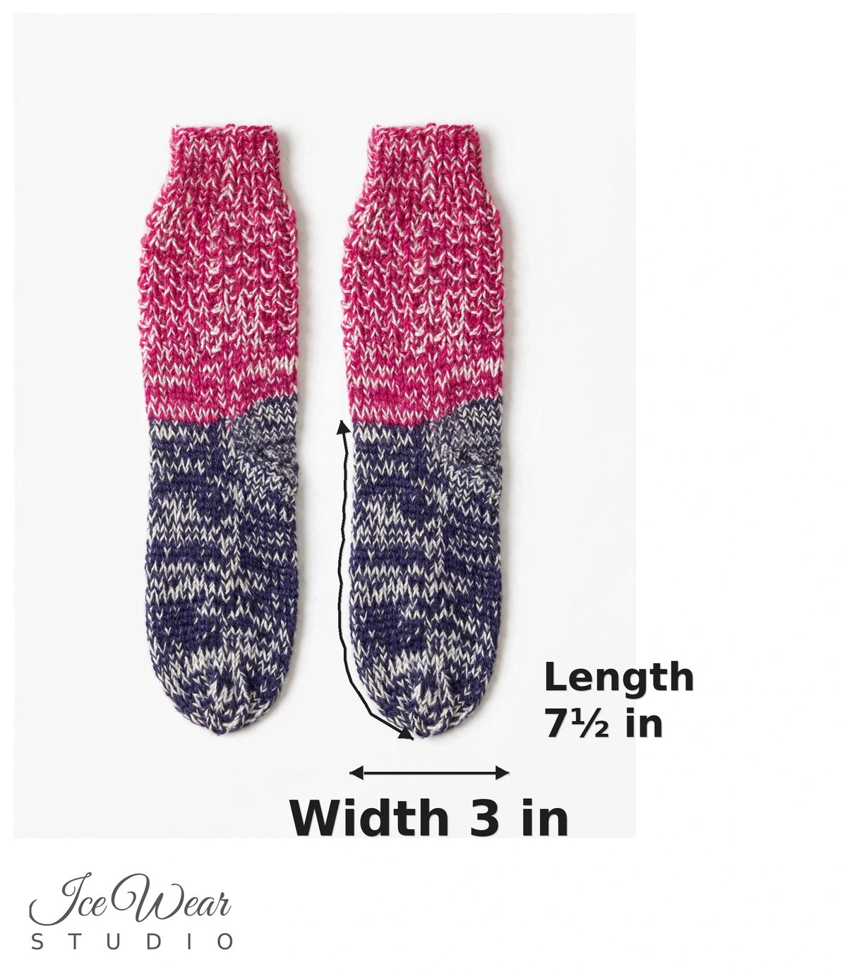 Kids' Magenta and Navy Marled Knit Socks