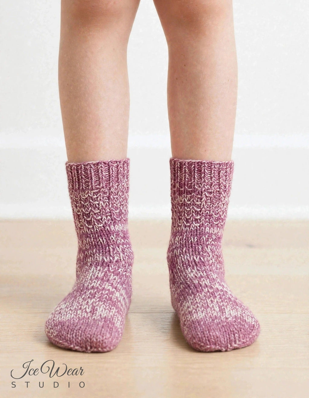 Kids' Dusty Rose Marled Knit Socks
