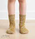 Kids' Mustard Gold and White Marled Knit Socks