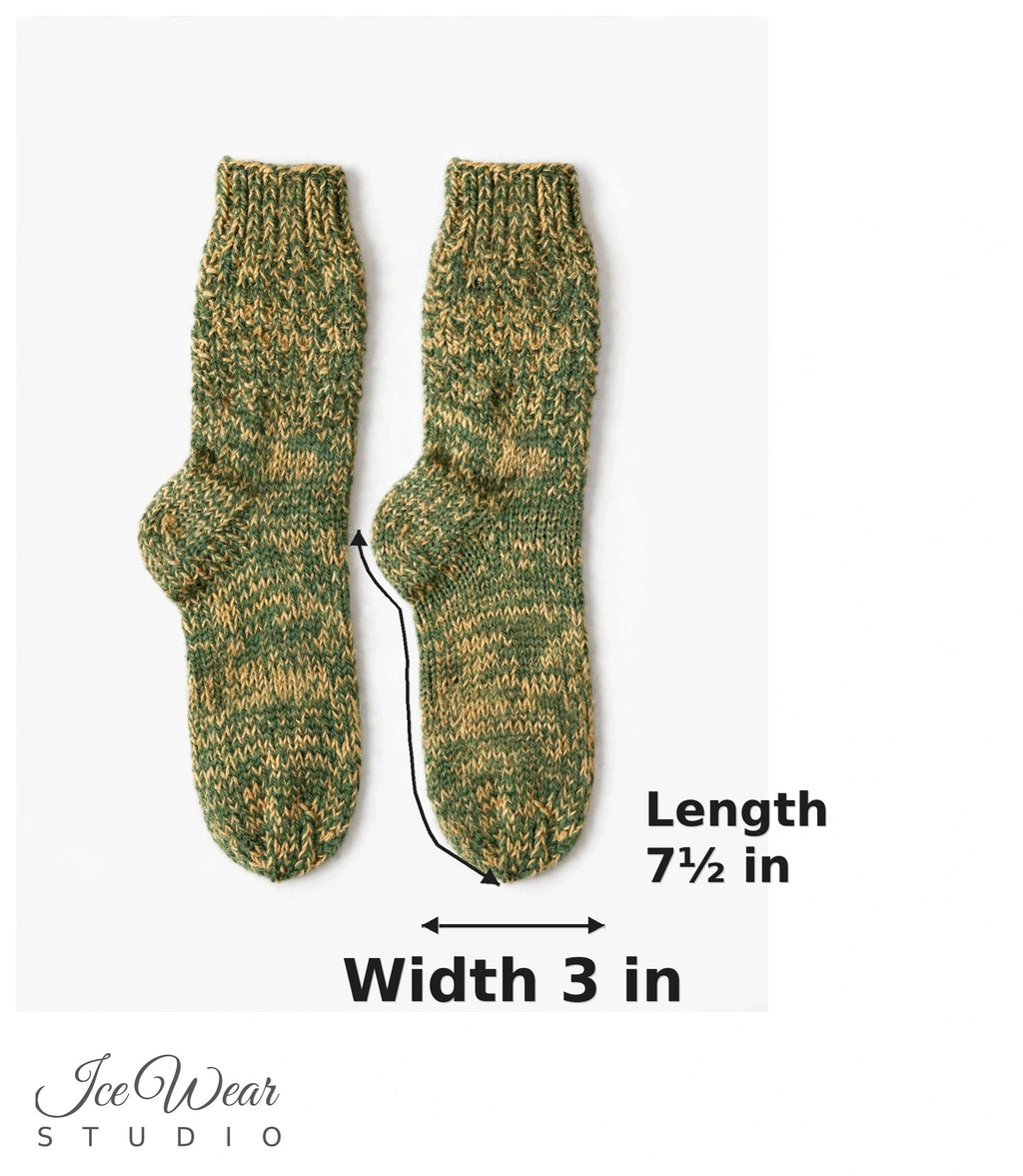 Kids' Green and Tan Marled Knit Socks