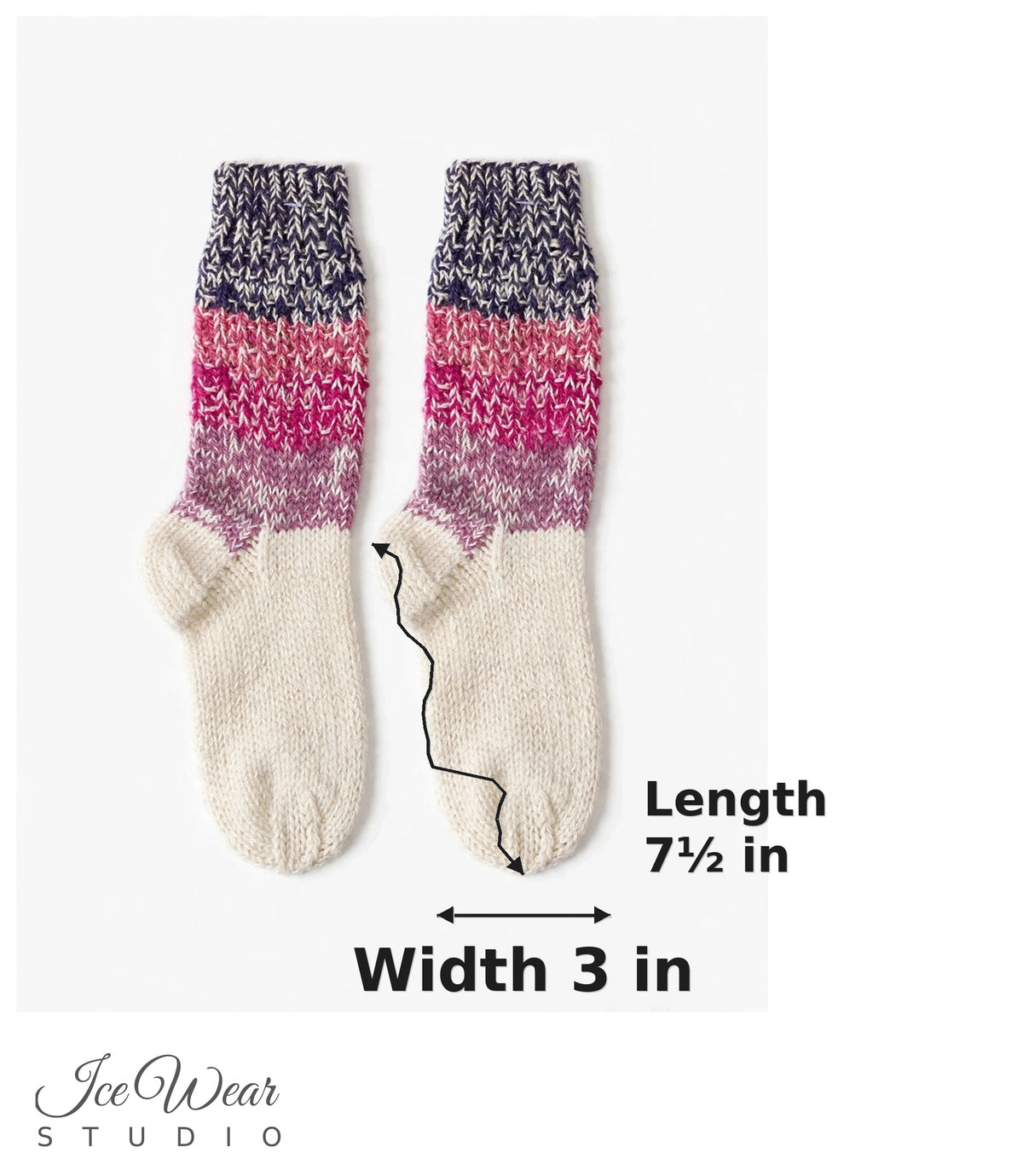 Kids' Cream Knit Socks with Marled Cuff
