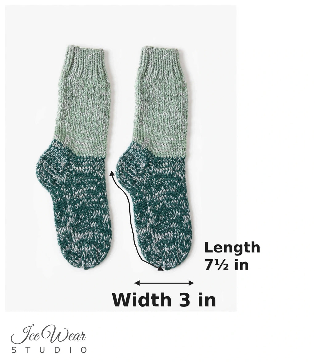 Kids' Mint and Teal Marled Knit Socks