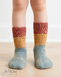 Kids' Rust Tan & Dusty Blue Knit Socks