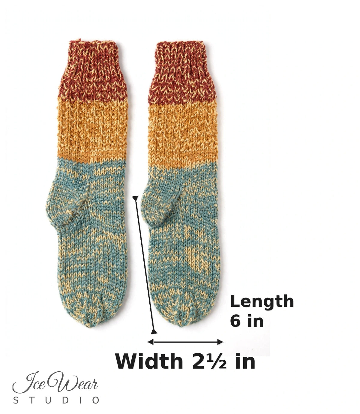 Kids' Rust Tan & Dusty Blue Knit Socks