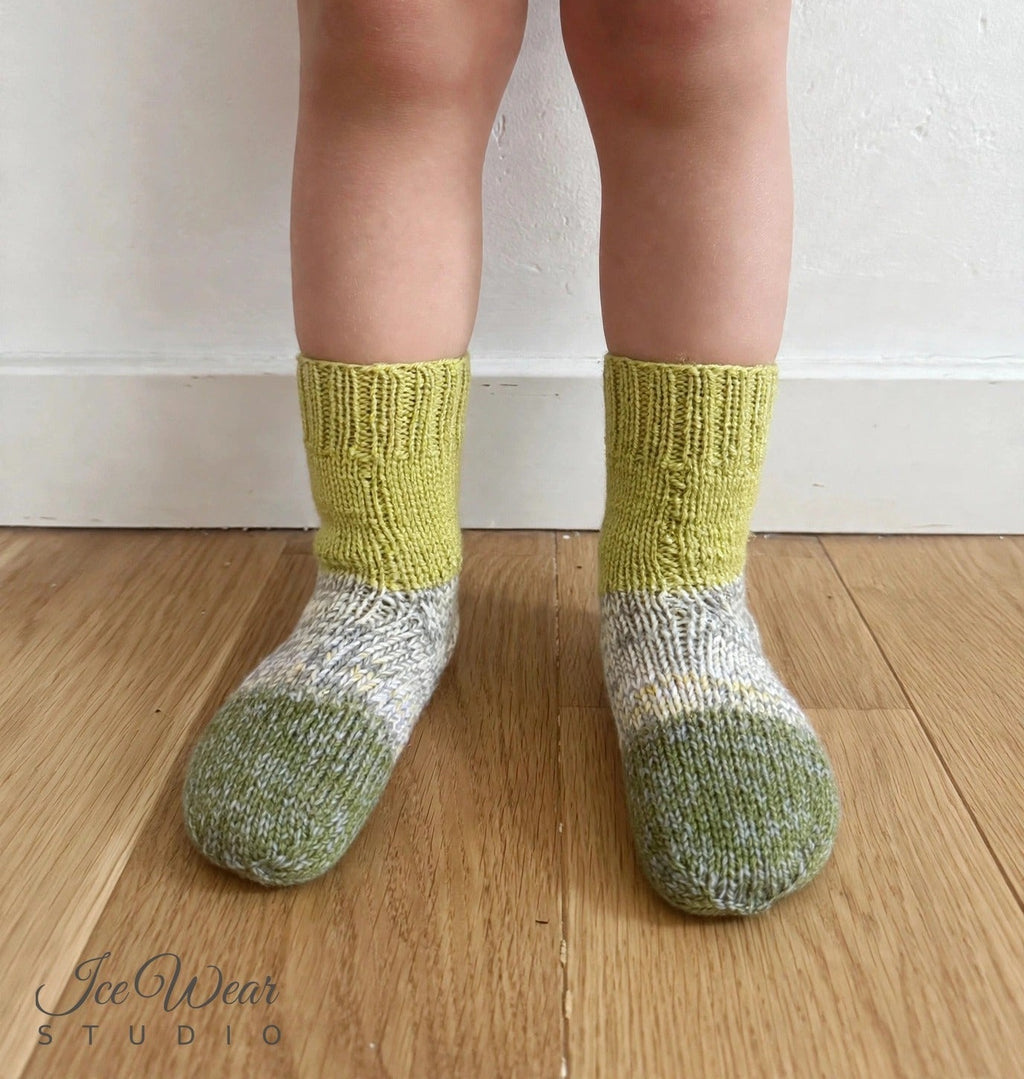 Kids' Lime Green & Gray Marled Knit Socks