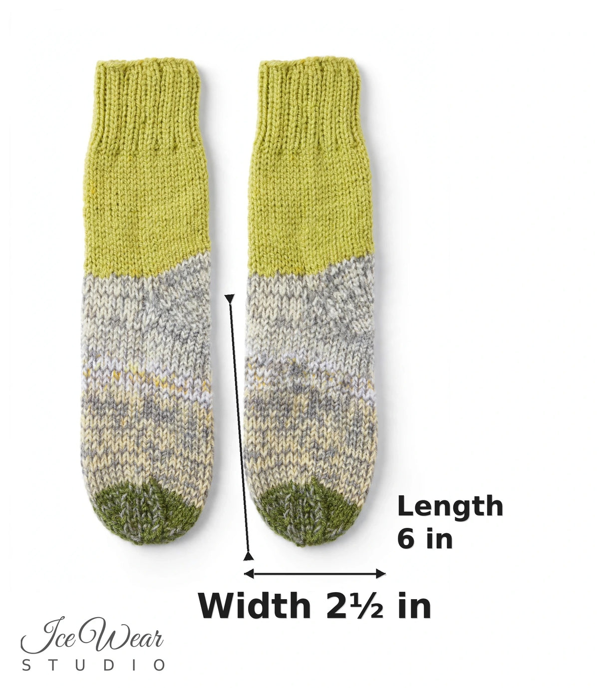 Kids' Lime Green & Gray Marled Knit Socks