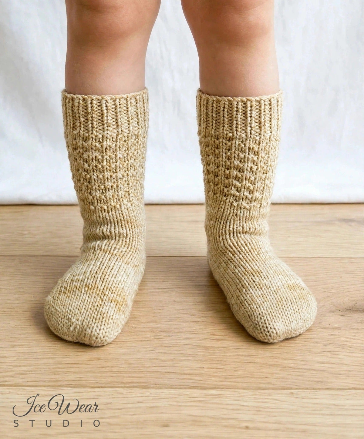 Kids' Cream & Tan Marled Knit Socks