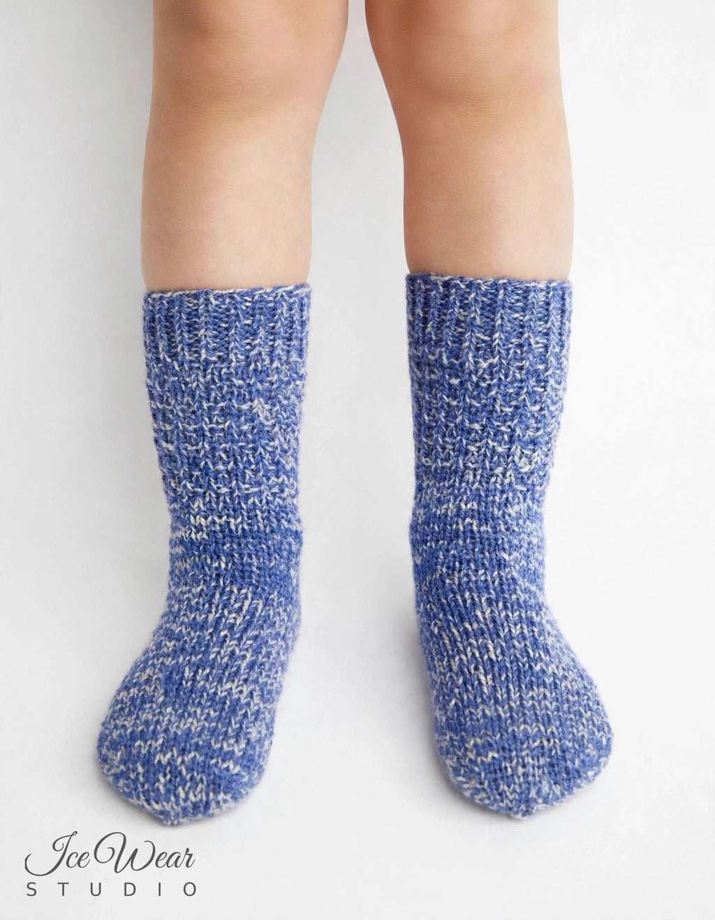 Kids' Periwinkle & White Marled Knit Socks