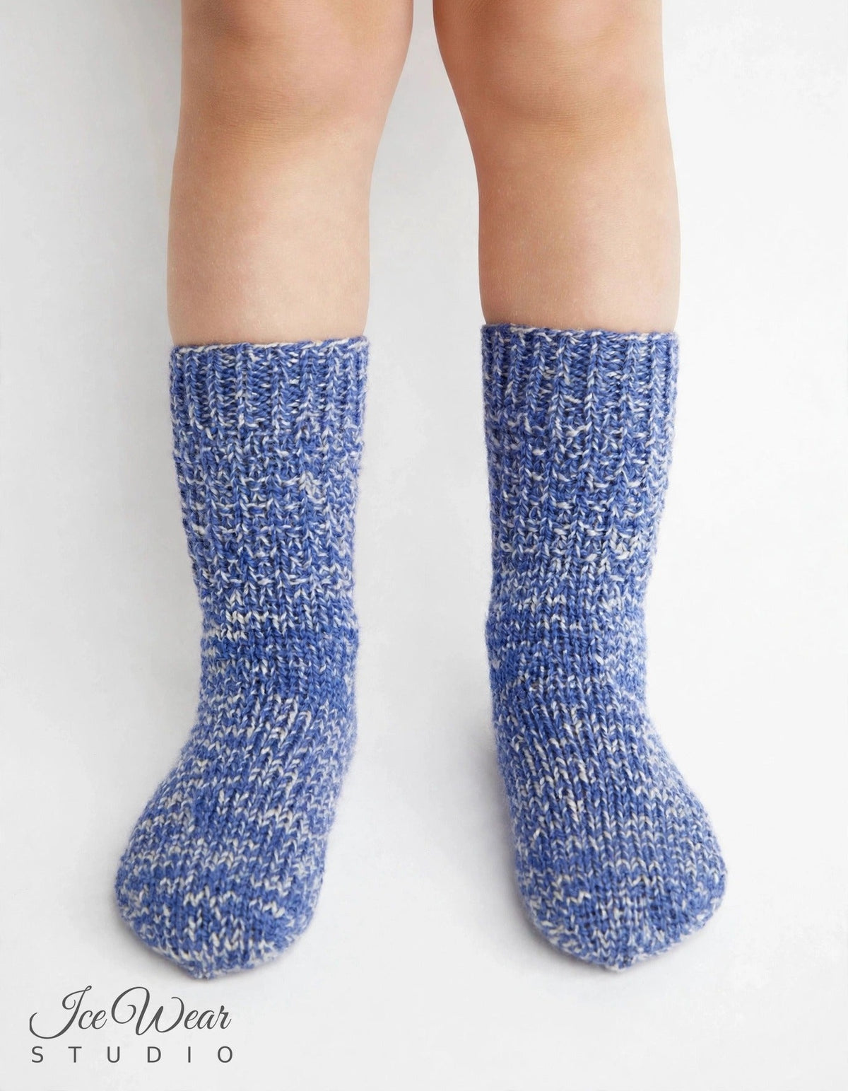 Kids' Periwinkle & White Marled Knit Socks