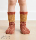 Kids' Rust & Tan-Gold Color-Block Knit Socks