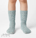 Kids' Sage Gray-Blue Marled Knit Socks