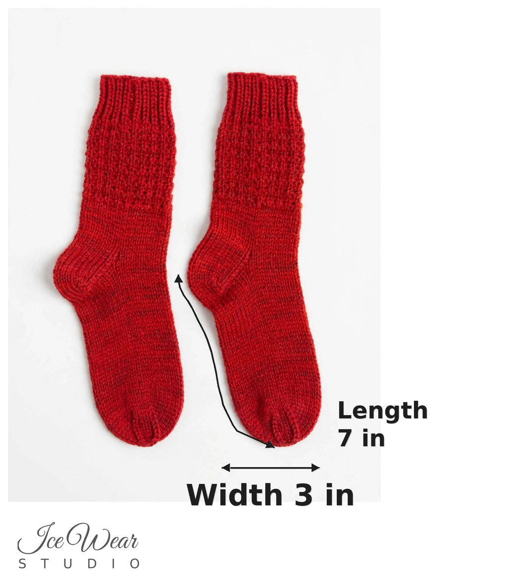 Kids' Red Heather Knit Socks