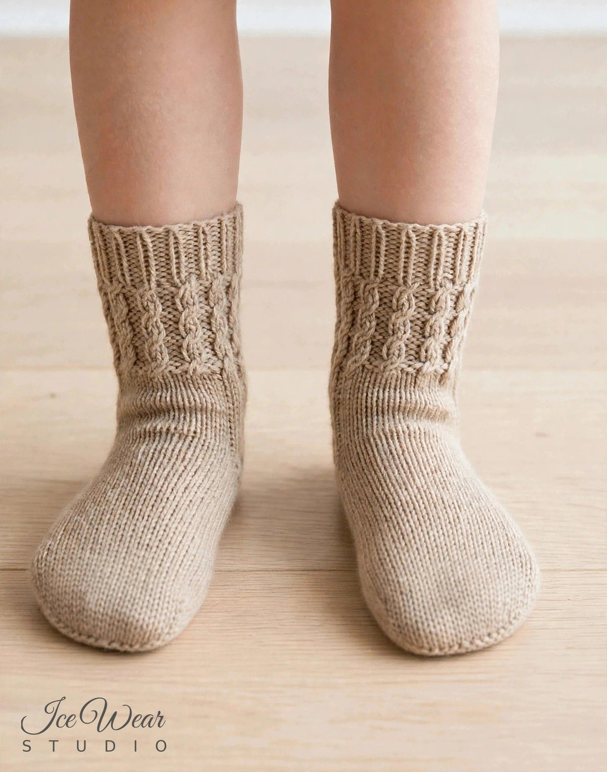 Kids' Beige Knit Socks