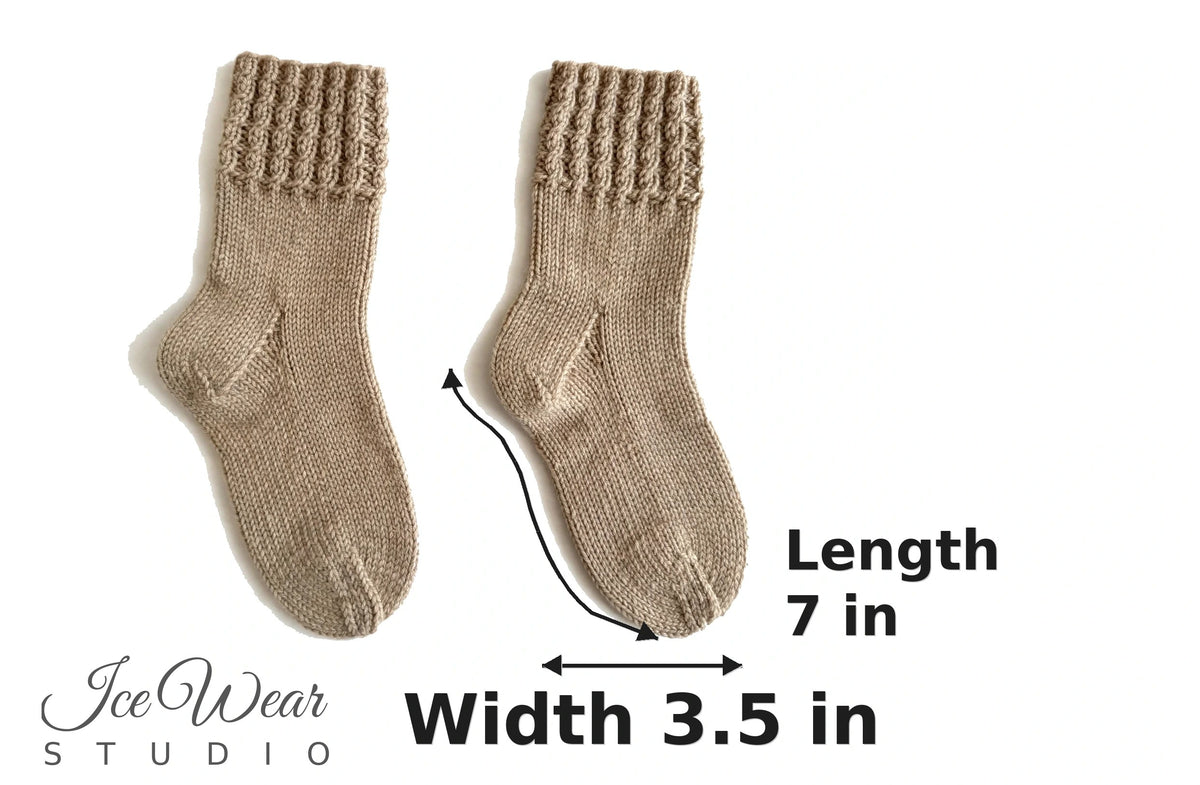Kids' Beige Knit Socks