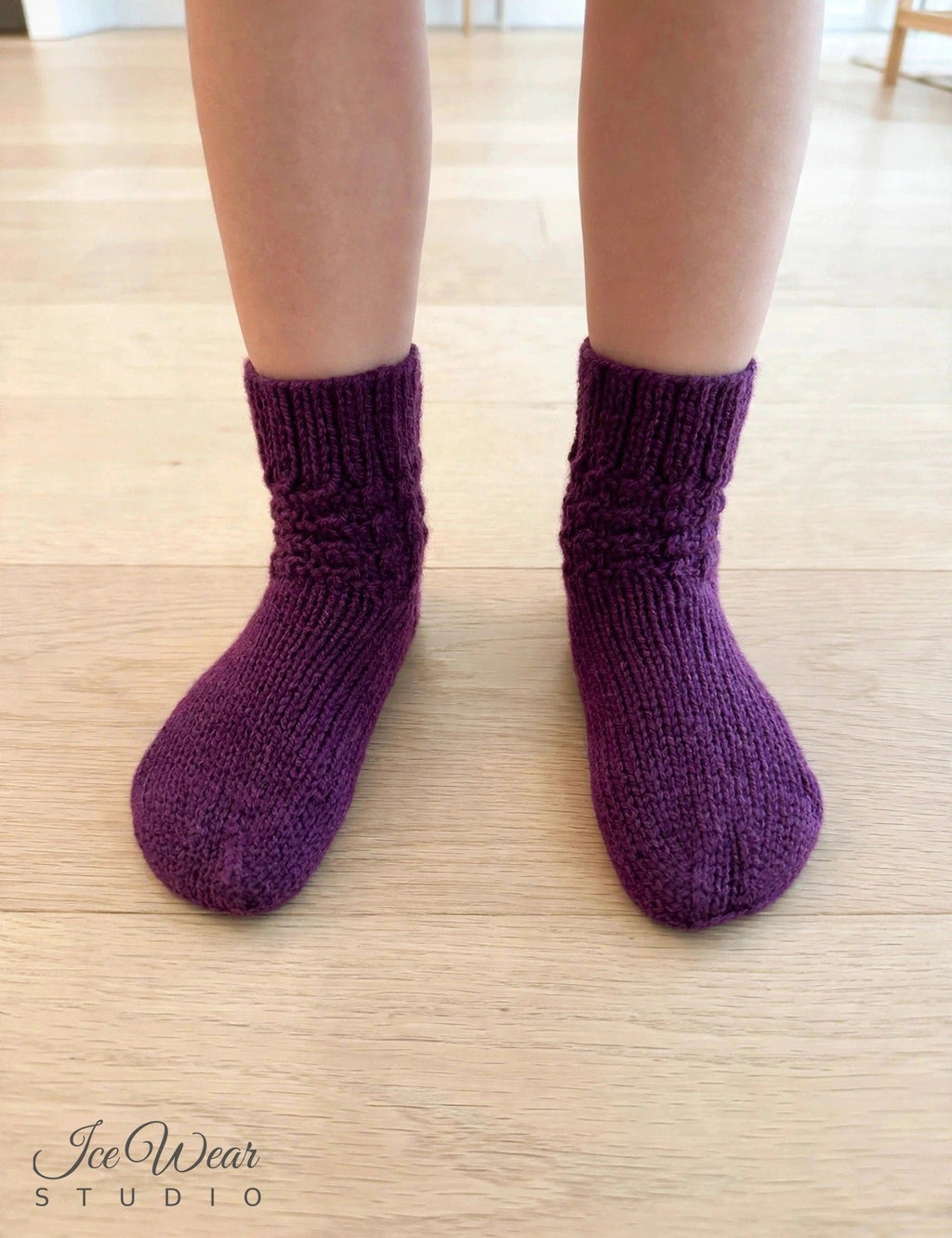 Kids' Purple Knit Socks