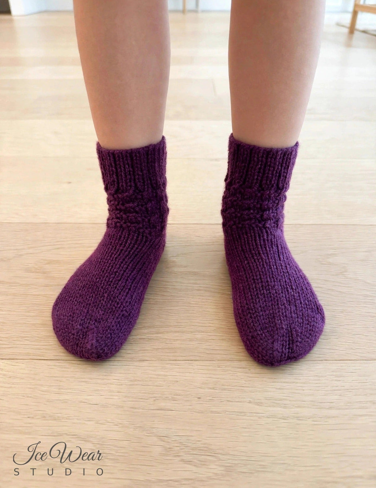 Kids' Purple Knit Socks