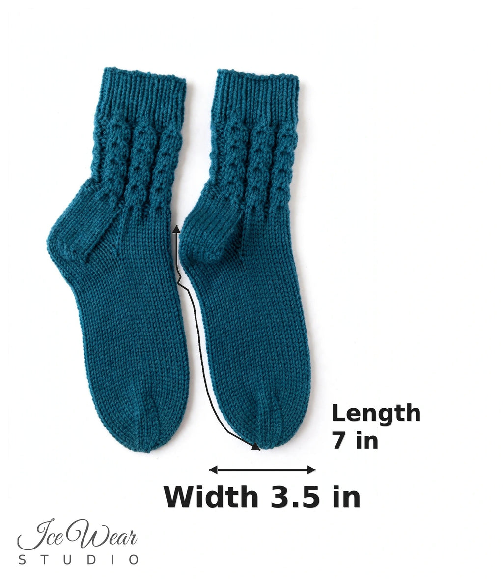 Kids' Teal Blue Knit Socks