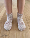 Kids' Cream and Mauve Marled Knit Socks