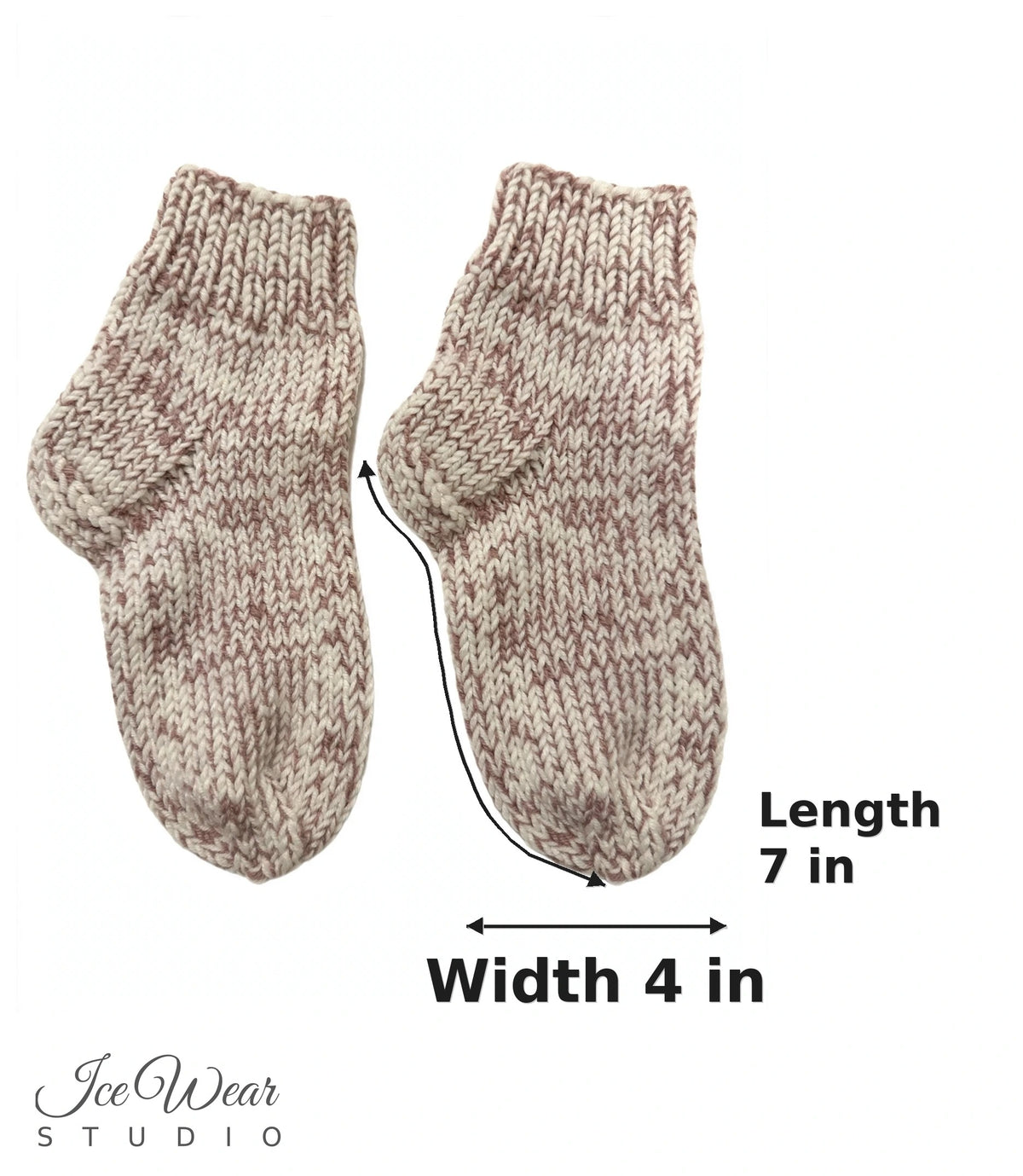 Kids' Cream and Mauve Marled Knit Socks
