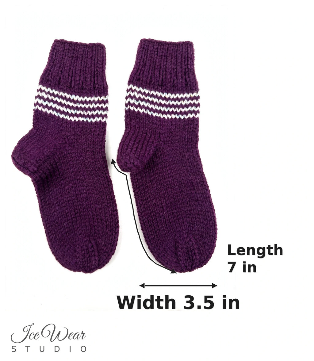 Kids' Purple Striped Knit Socks
