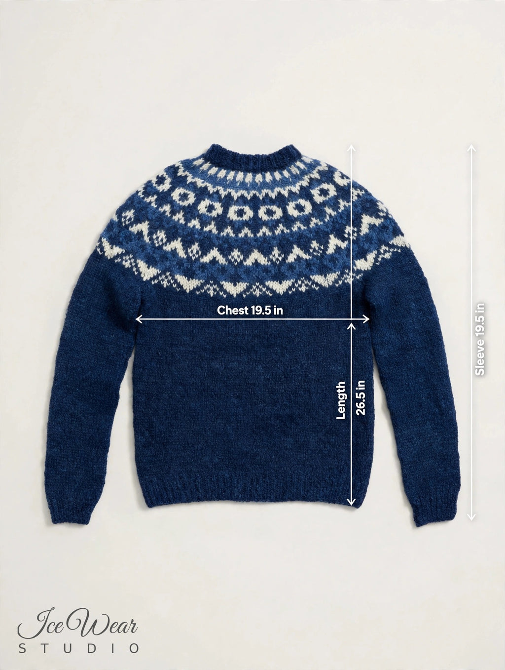 Navy Traditional Icelandic Wool Sweater Pullover