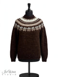 Dark Brown Traditional Icelandic Wool Sweater Pullover