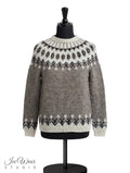 Taupe Traditional Icelandic Wool Sweater Pullover Cream