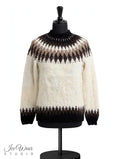 Cream Traditional Icelandic Wool Sweater Pullover Brown