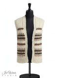 Cream Icelandic Pattern Band Knit Vest